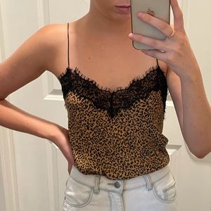 Lace leapord print top
